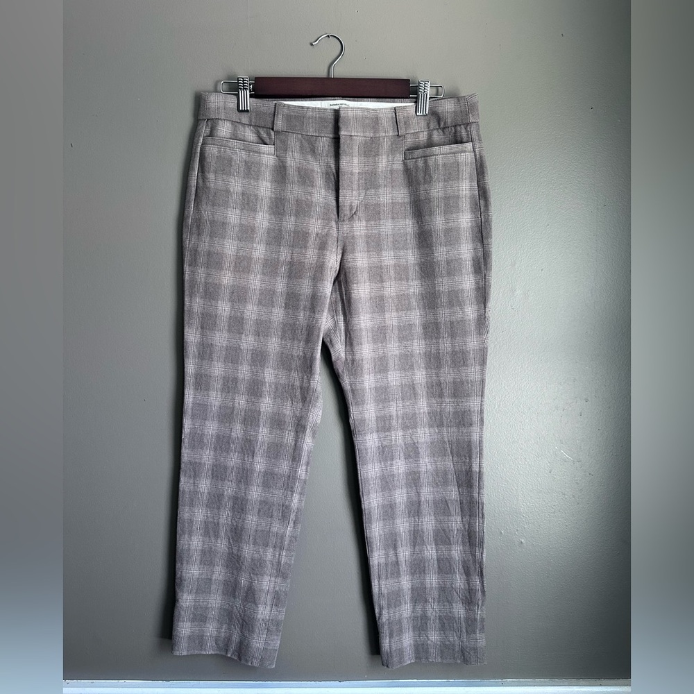 Banana Republic Sloan Cropped Dress Pants Size 8 Brown Plaid Trouser Pants